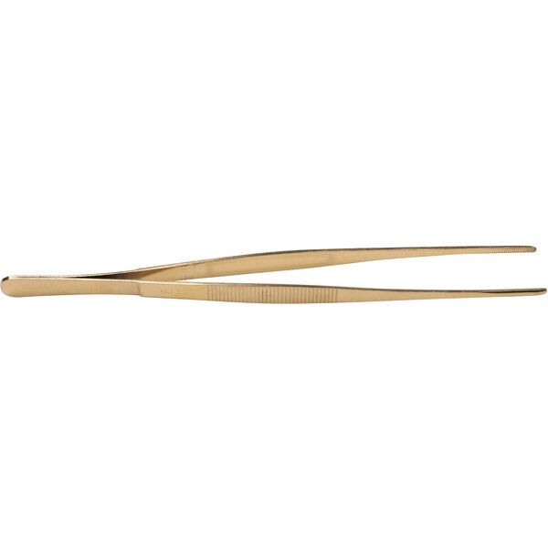 Tweezers 25cm, S/S with gold plating