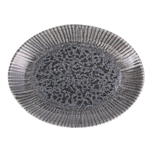 112126 Iris Grey Oval Plate 26cm