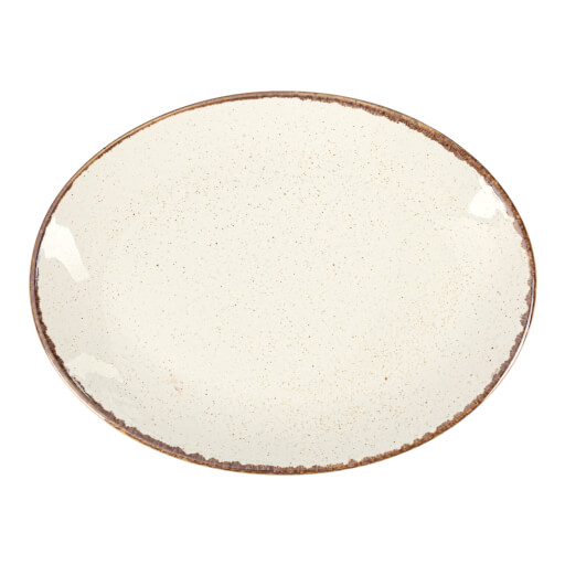 112136 Porland Seasons Beige Oval Plate 36cm 