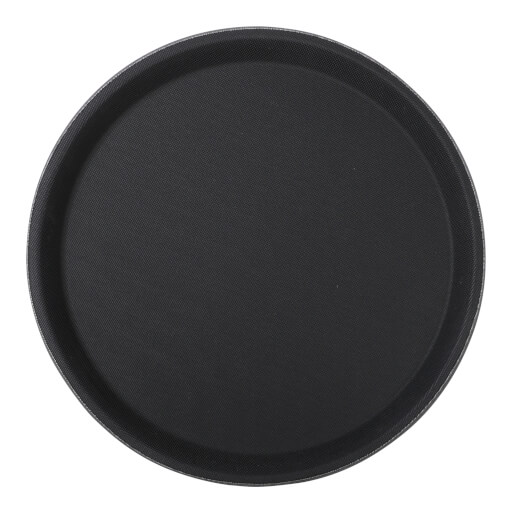 Fiberglastablett 36 cm rund, schwarz