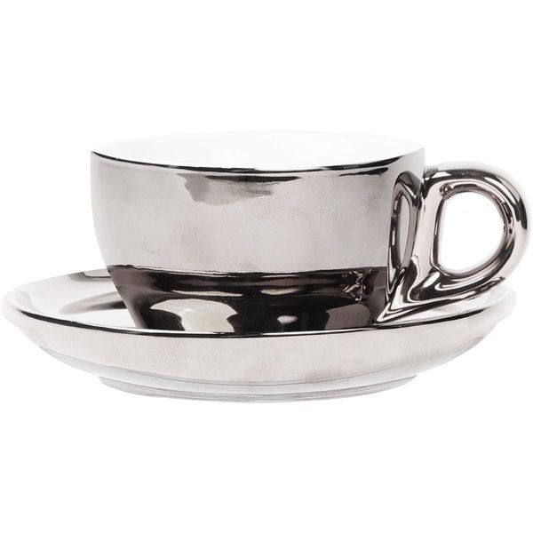 Cappuccino Set Silber, 200ml-15,2cm
