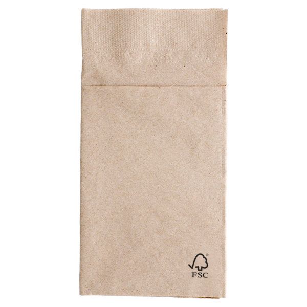 Bestecktaschen Servietten, 40x40cm, 50 Stk, natur, recycled