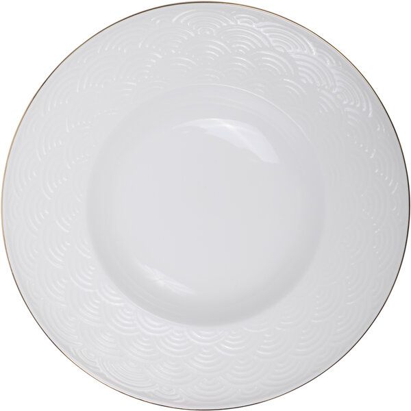 Nippon White Gold Rim Deep Plate 21cm 160ml Wave 3/36