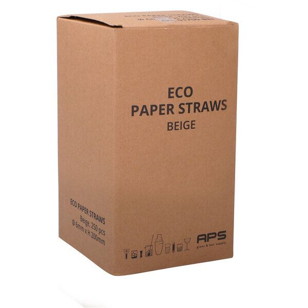 Papier Trinkhalme ECO Beige 6x150mm