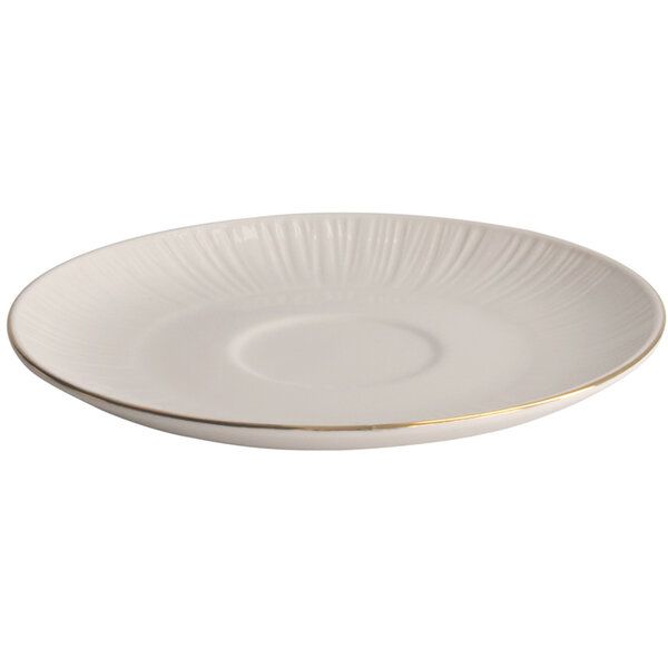Nippon White Gold Rim Saucer For Round Cup Lines 250ml 16958 6/36