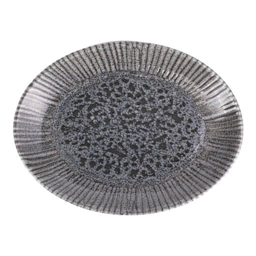 112121 Iris Grey Oval Plate 21cm