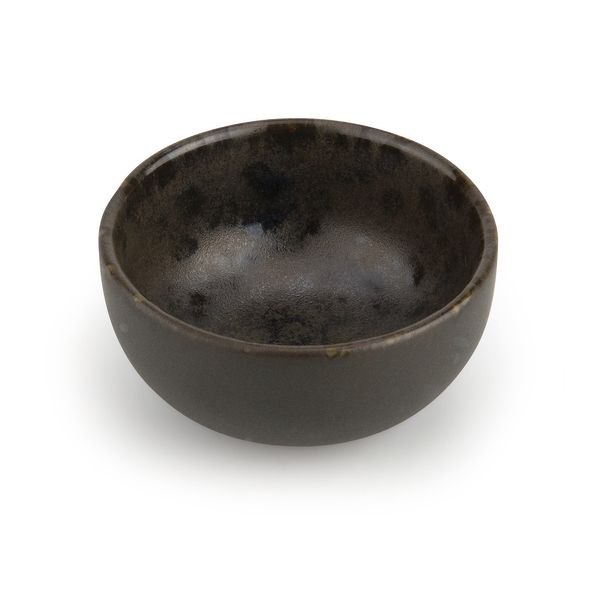 Phobos Braune Schale mit rostigen reaktiven Punkten Ø cm 8,5