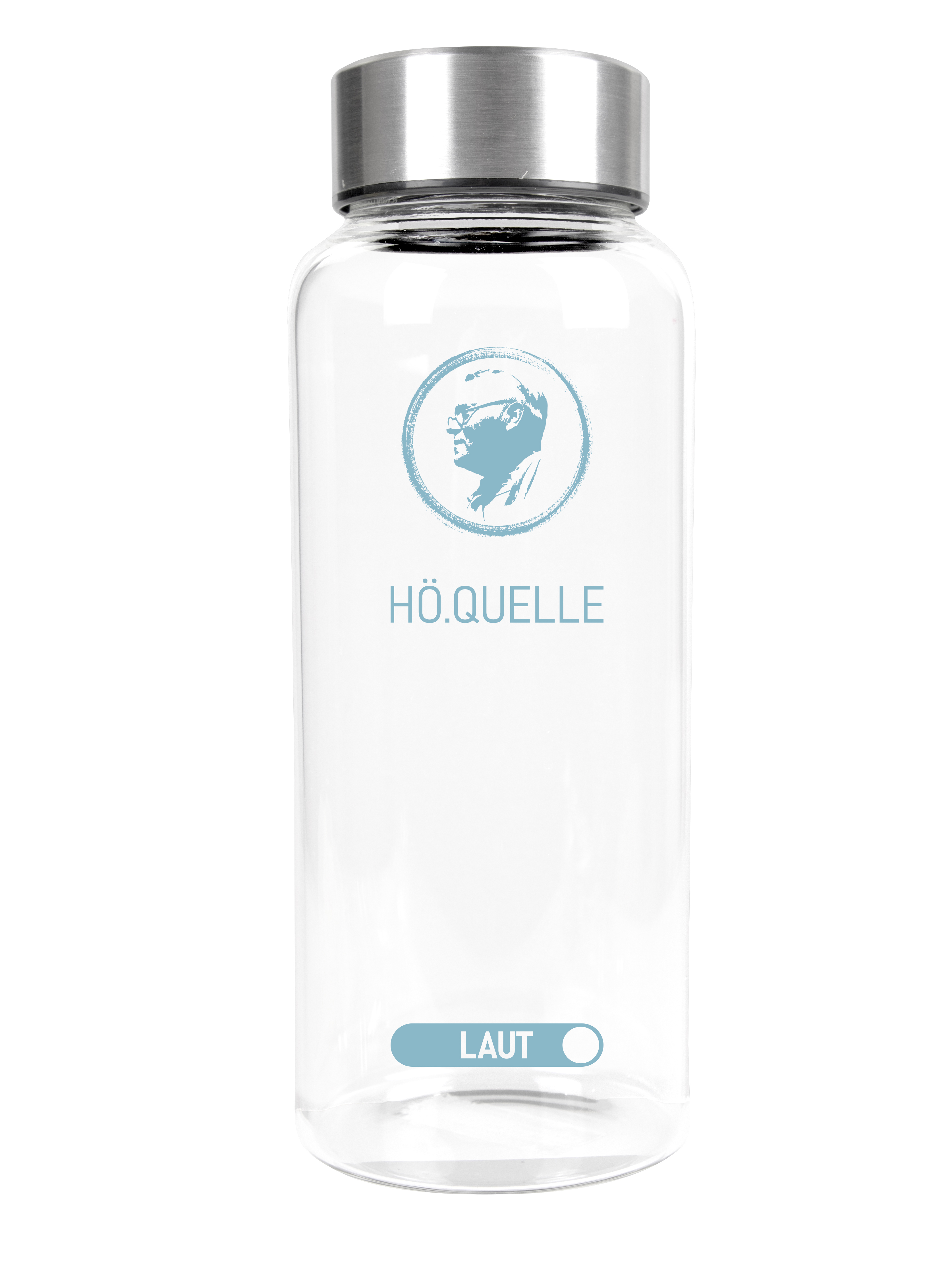 Wasserflasche mit Edelstahldeckel und Schankhilfe, 1 l