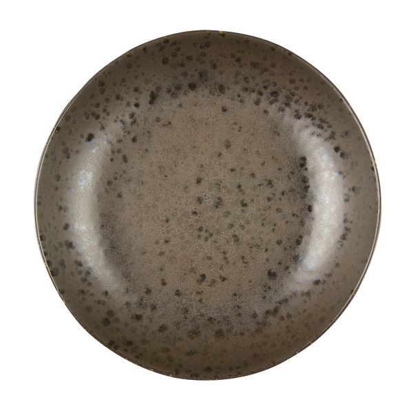 Phobos Braune Schale mit rostigen reaktiven Punkten Ø cm 28
