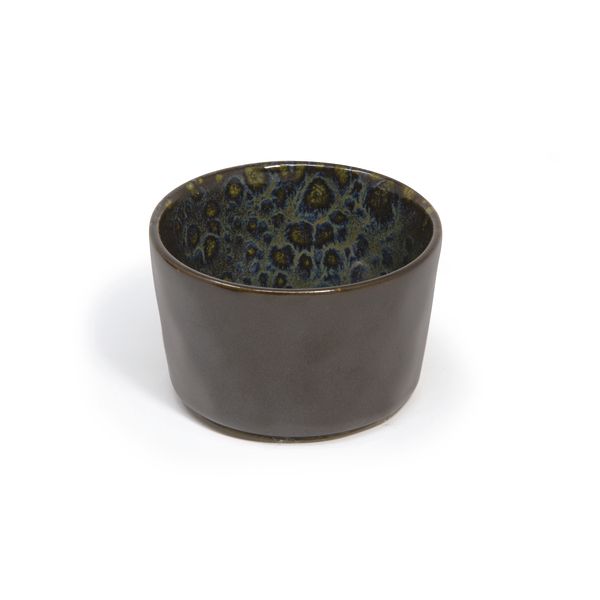 Phobos Schwarze Vorspeisenschale mit blauen reaktiven Punkten Ø cm 9,5 h cm 6