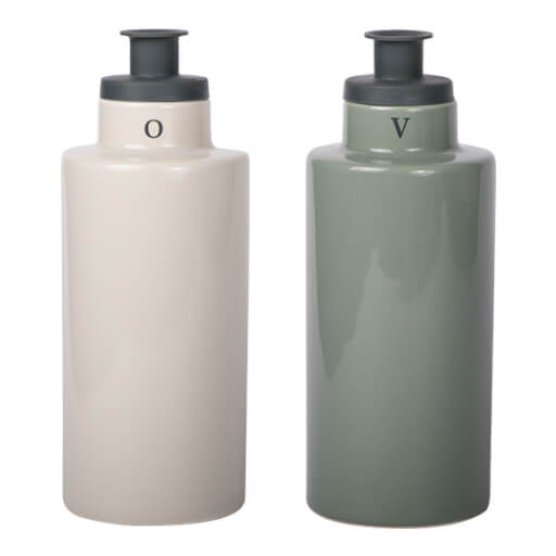 Oil & Vinegar Flaschen Set Beige/Grün 240ml