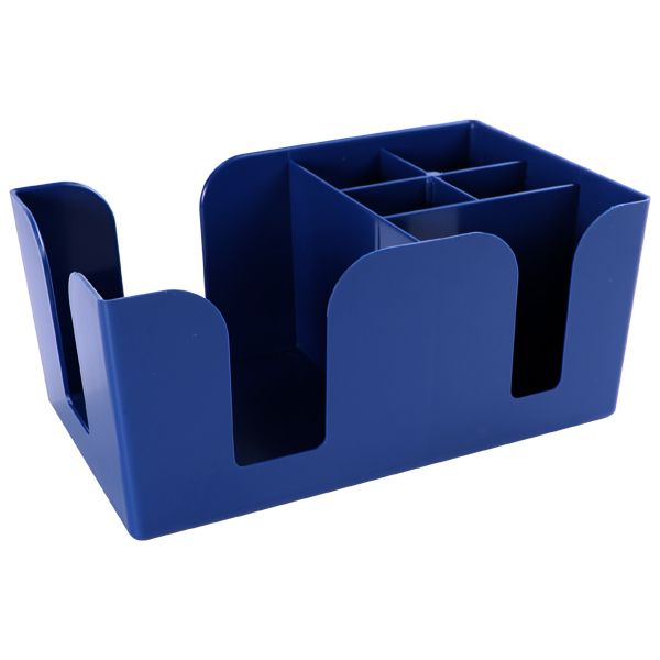 Bar Caddy für Servietten, Trinkhalme, Stirrer, blau