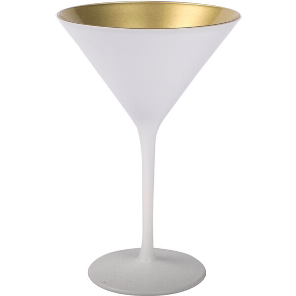 Cocktailschale Glas matt Weiss/Gold 240ml