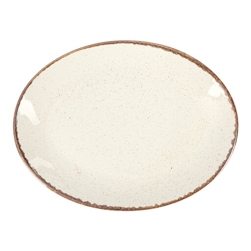 112131 Porland Seasons Beige Oval Plate 31cm